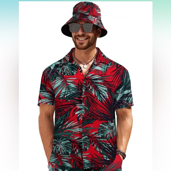 COOFANDY Men's Hawaiian/Flower Shirt | NEW!!!🌺 - Picture 2 of 6
